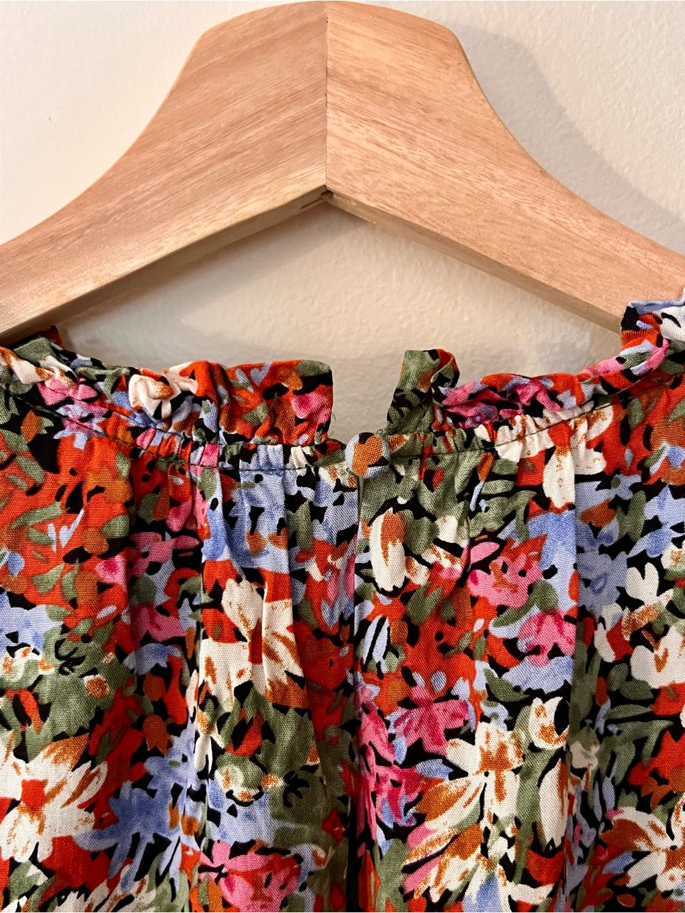 THML Red Multicolor Floral Smocked Ruffle-Sleeve Mini Dress - Picture 5 of 7